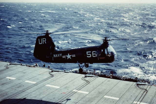1954-55 Planeguard helicopter take off from CV32.jpg